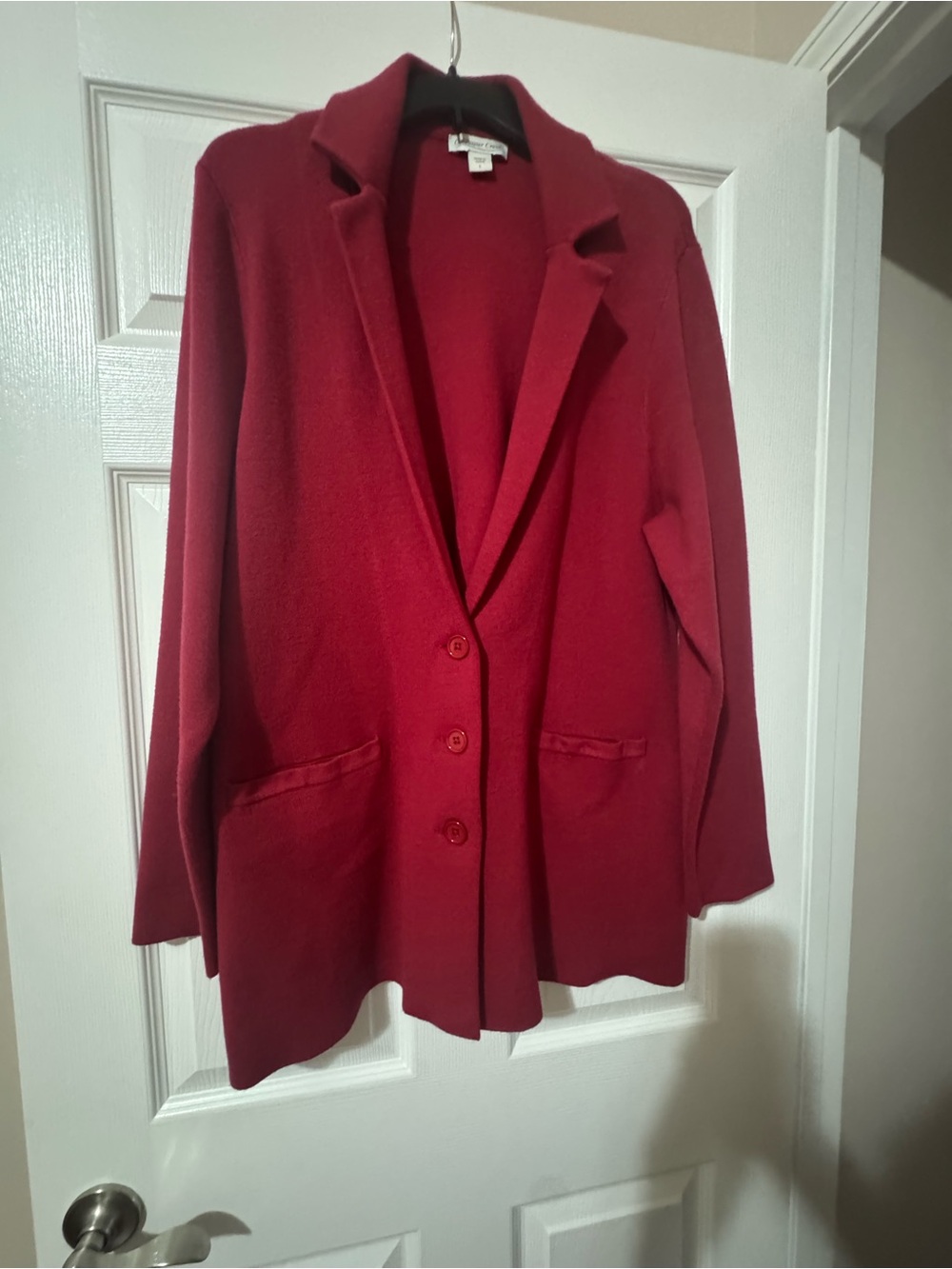 Coldwater Creek Women's Deep Red Knit Blazer